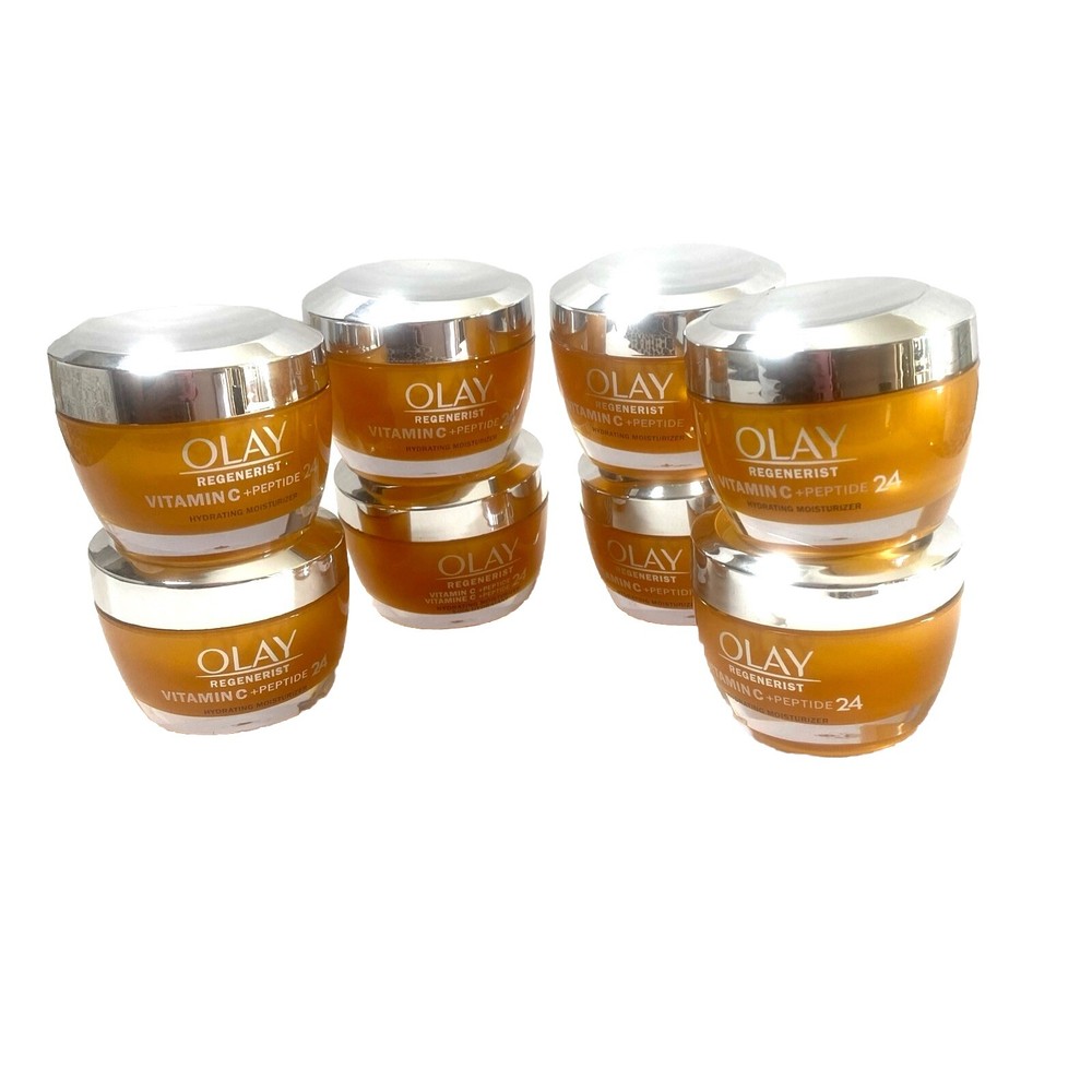 EMPTY  OLAY Gold/Silver Jars And Lids.