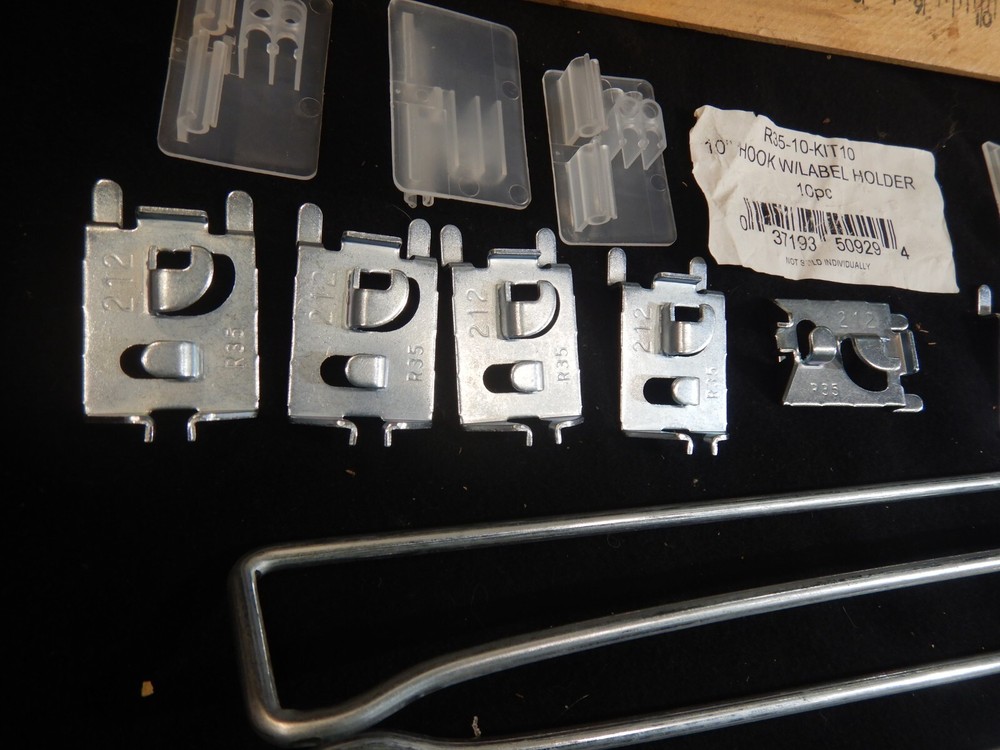 50 Pack 10" Hook with Label Holder for Pegboard Retail Display Use