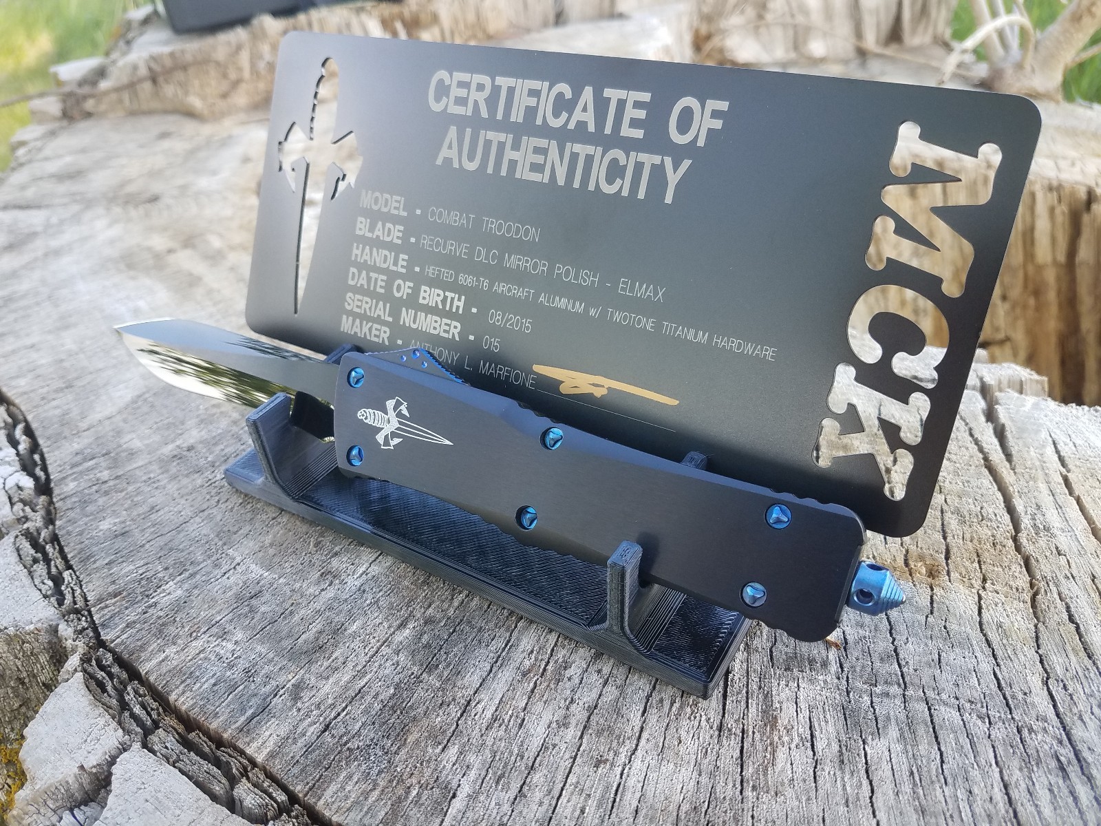 Microtech Marfione custom display rack