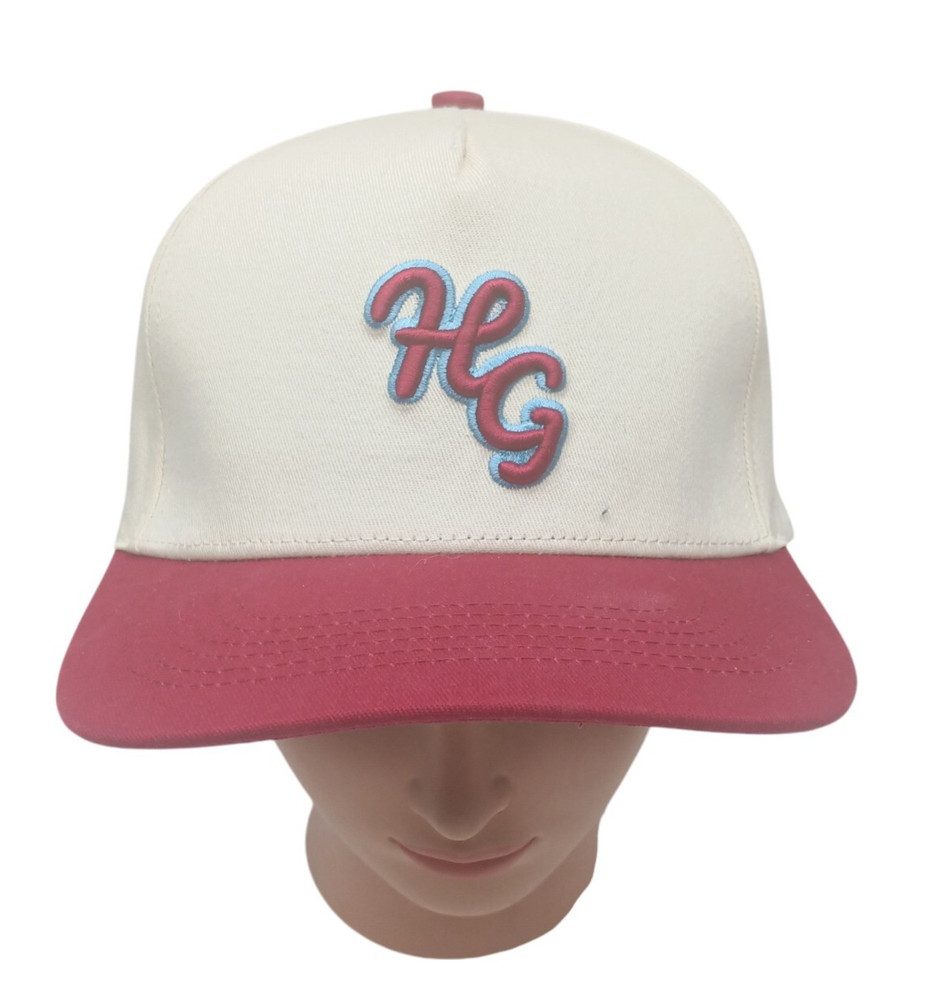 Hazy Golf Off White Snap Back Cap Hat w/ "H G" Embroiled