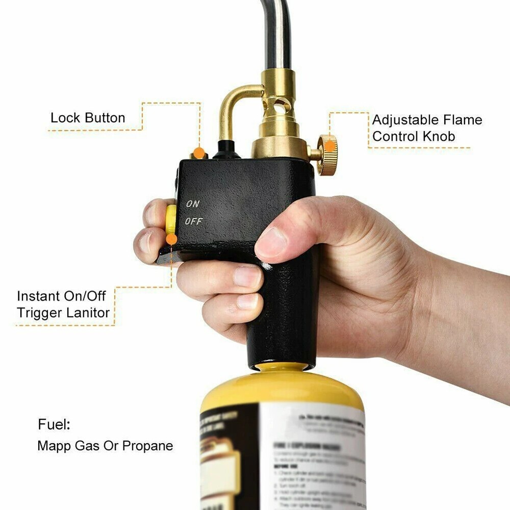 2X High Intensity Mapp Propane Gas Torch Brass Head Trigger Start Welding Torch