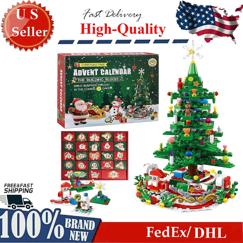 Christmas Tree Building Set w/ LED Light Countdown Calendar Engaging Holiday