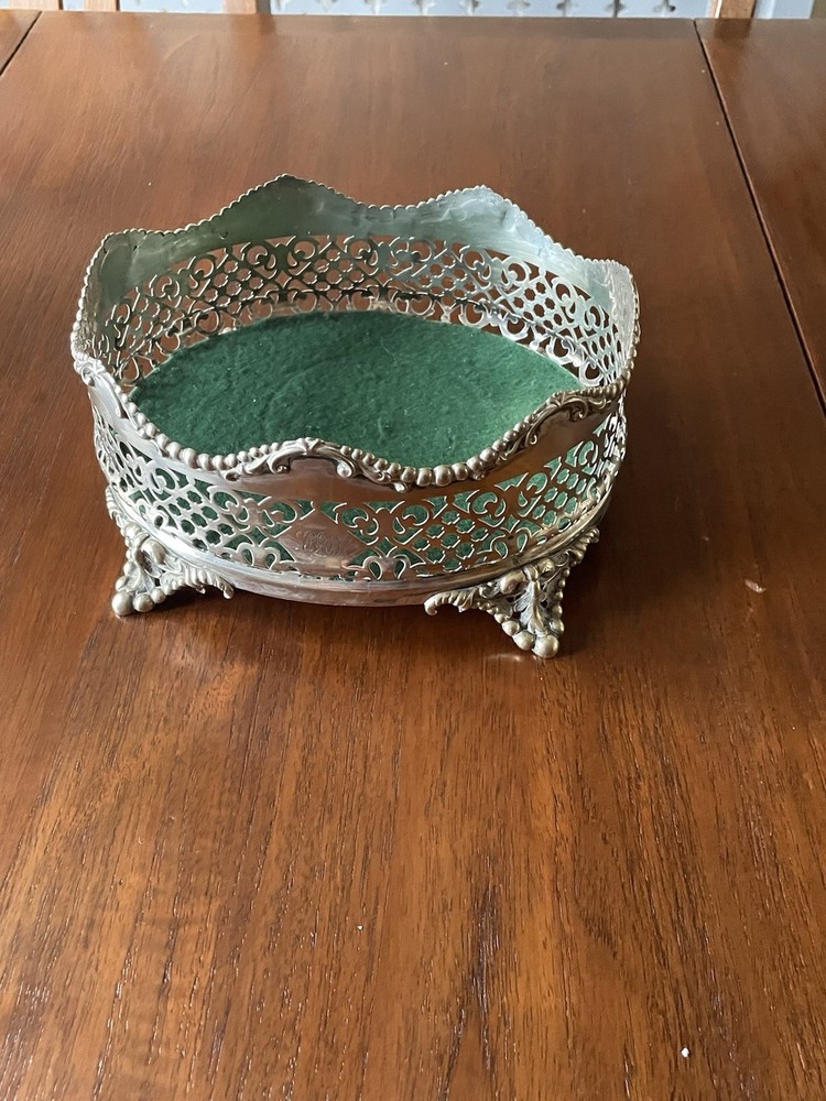 Table Centrepiece/ Large Coaster Ornate Silver Plated Pierced Decoration