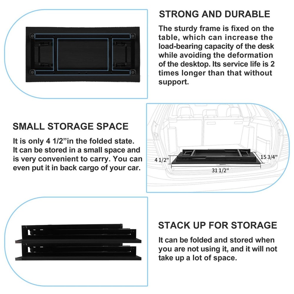 Need Folding Desk - 31 1/2" No Assembly Foldable Small Computer Table,Sturdy ...