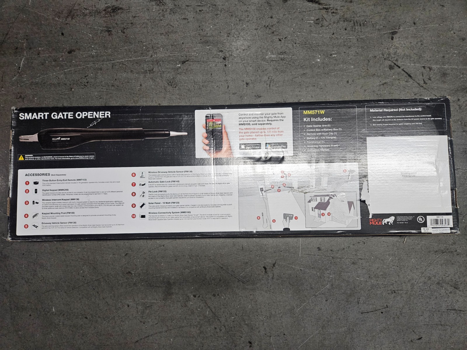 Brand NEW Mighty Mule MM571W Heavy Duty Single Swing Automatic Gate Opener