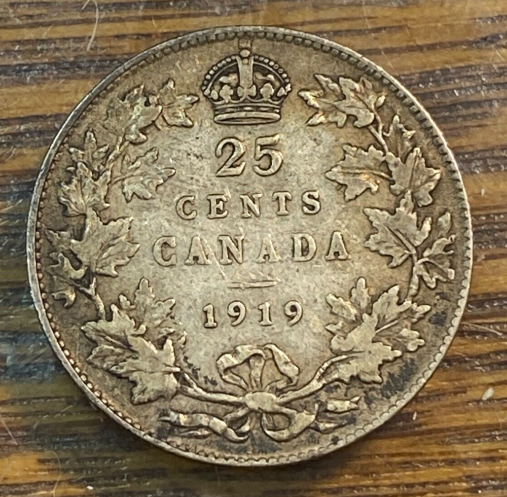1919 Canada 25 Cents Nice Original VF CHRC