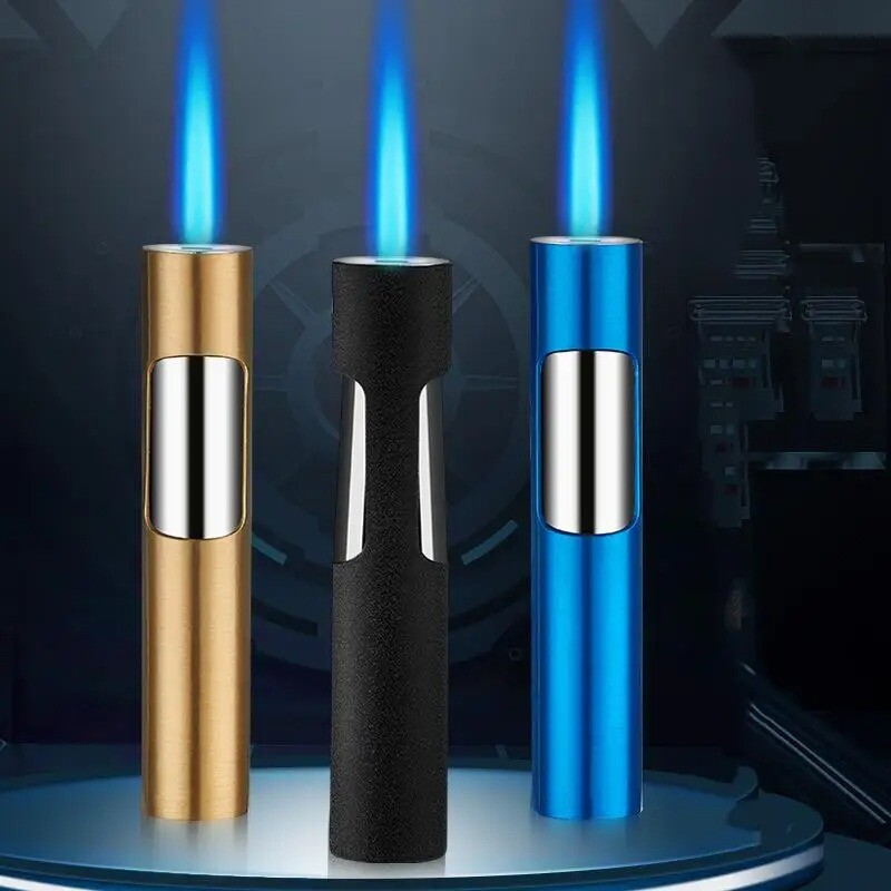 Cigarette Lighter Torch Flame Cigar Glowing Dark Jet Windproof Refillable Butane
