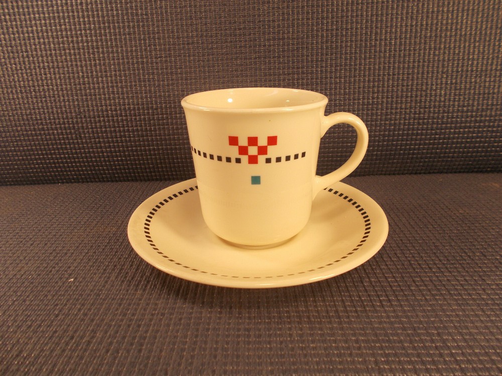 Corning Corelle Monaco Pattern Cup & Saucer Set