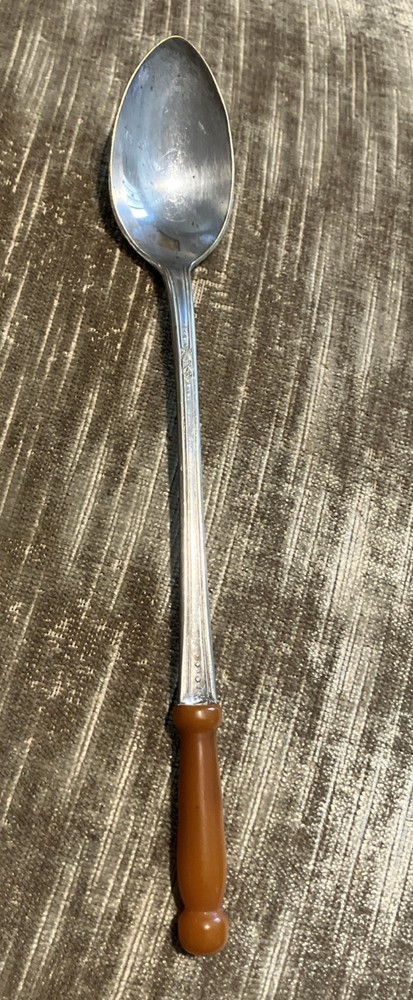 Butterscotch Bakelite Silver Plated Ice Tea Spoon