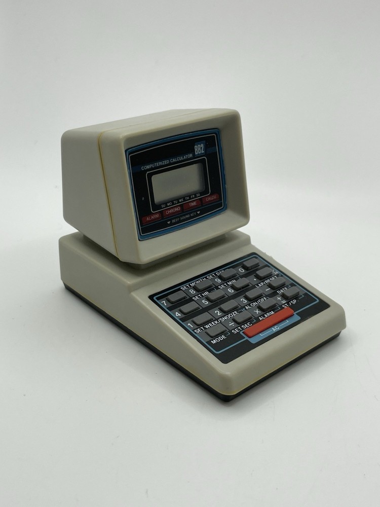Computerized calculator 8821 alarm clock sharpener nerd vintage geek Untested