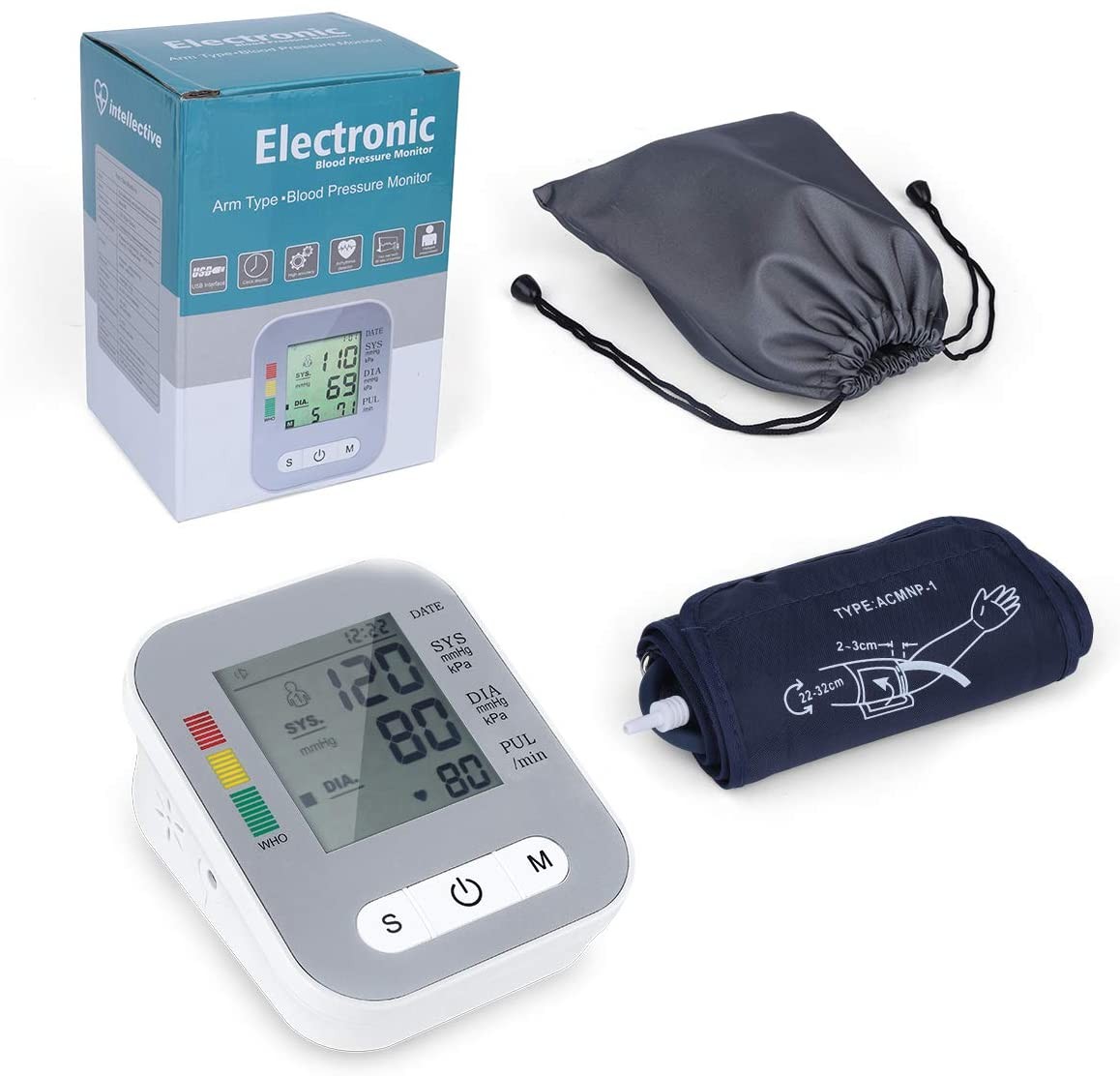Automatic Digital Upper Arm Blood Pressure Monitor Accurate BP Cuff Pulse Meter