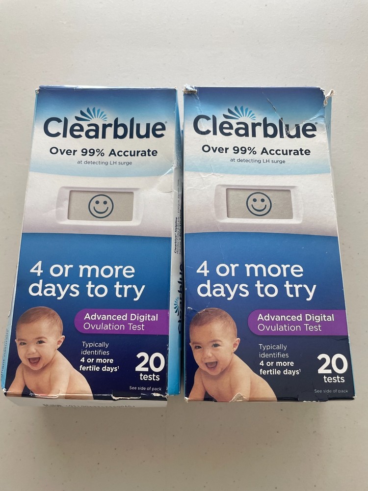 2 Boxes Clearblue Advanced Digital Ovulation Test 20 Tests Per Box 1/26/2027