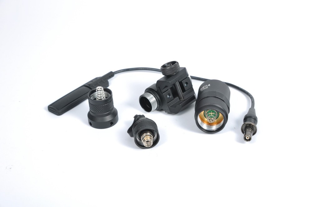 Mini Light Tactical LED Flashlight Rail Mount Press Switch Tail for M300B M600B