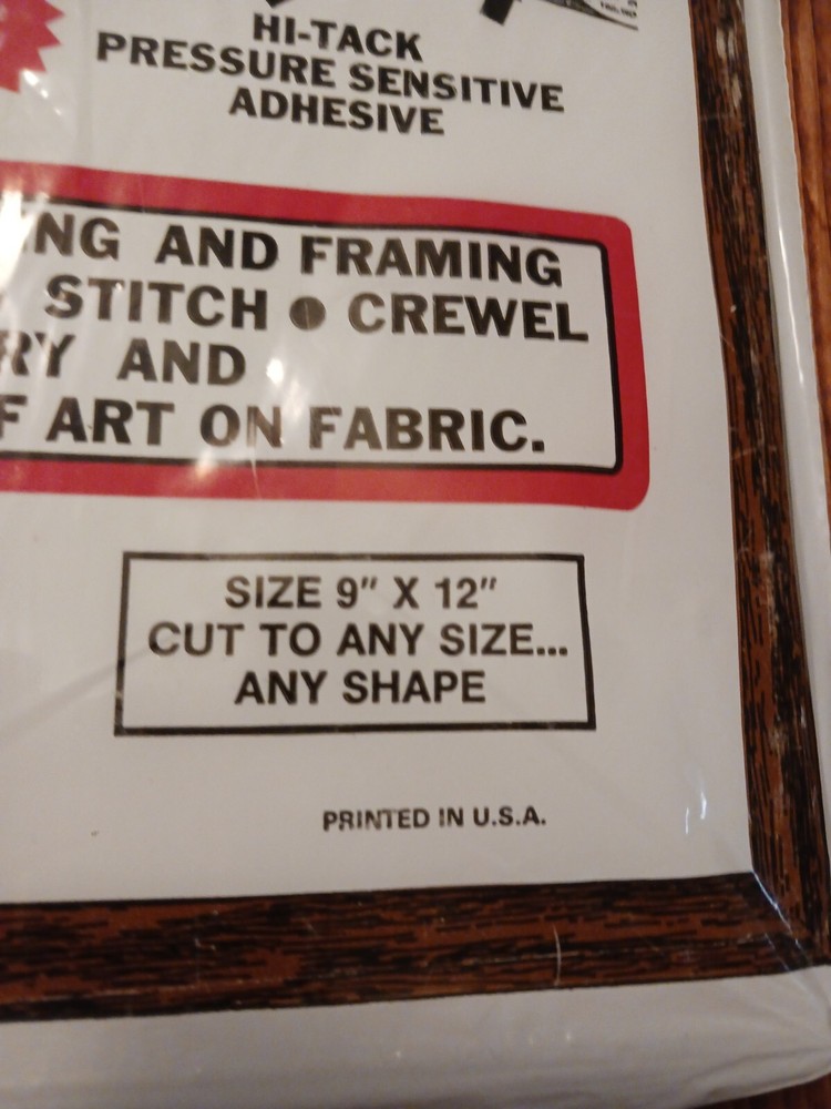 Self Stick Art Needlework Mounting Board 9x12