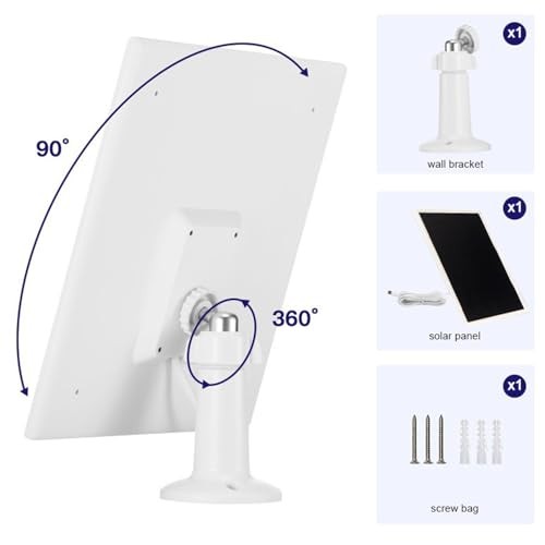 Solar Panel Charger for Ring Camera, Compatible with Ri ng Stick Up White-1Pack