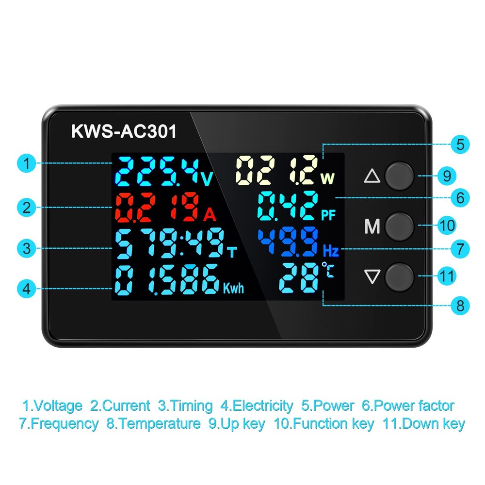 AITIAO Digital Display AC Multimeter 100A with Open Current Transformer