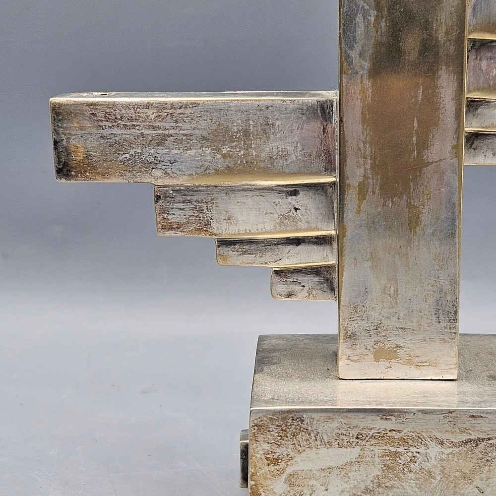 Art Deco Machine Age Silverplate Candlestick