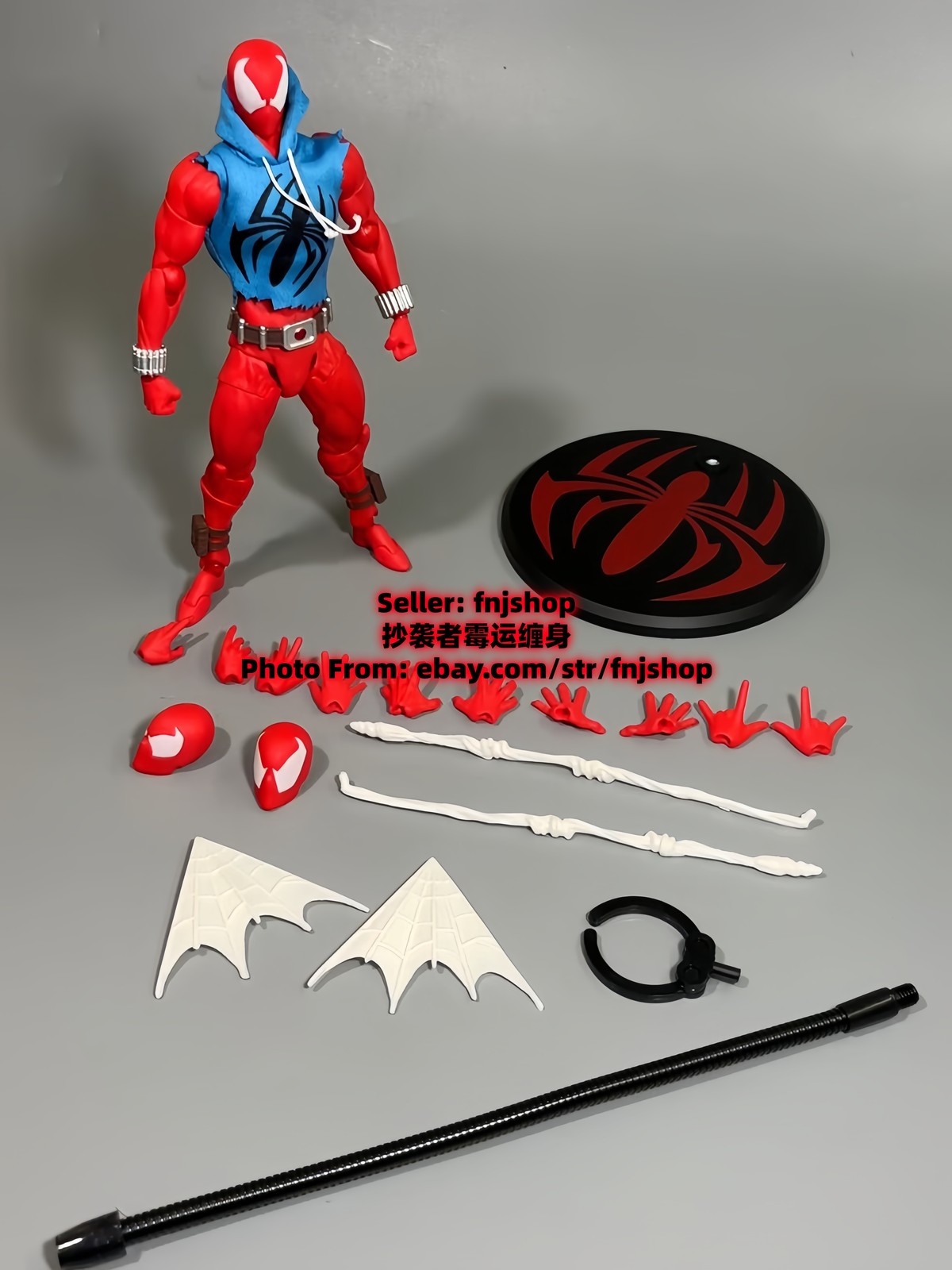 In Stock Hot-New Mess Toys Scarlet Hero Spider-Man Blue Suit 1/12 Action Figure