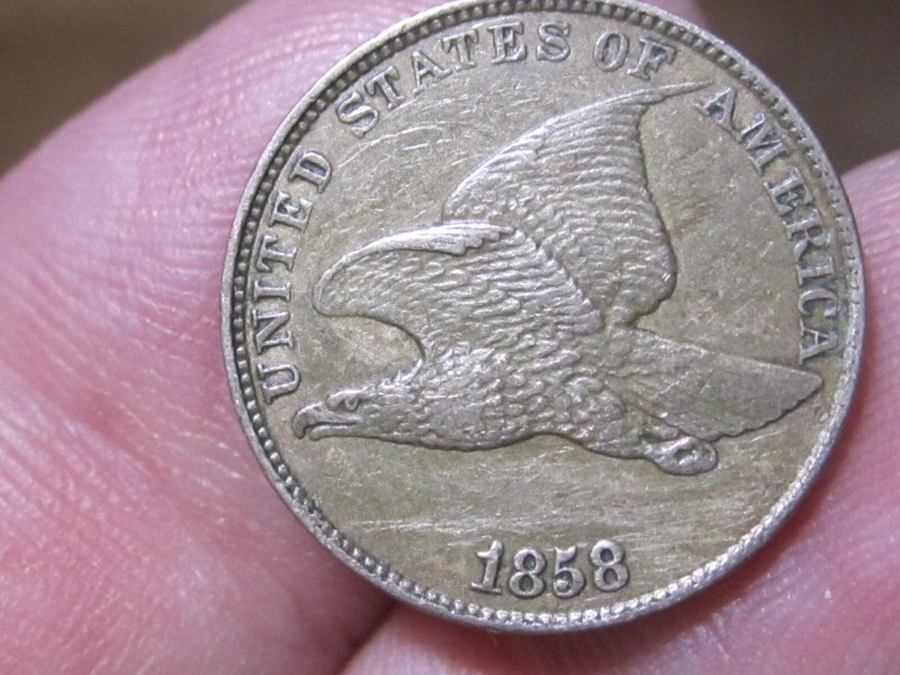 1858 Flying Eagle Cent (LL), Extra Fine+ Condition, Lot# IC-06