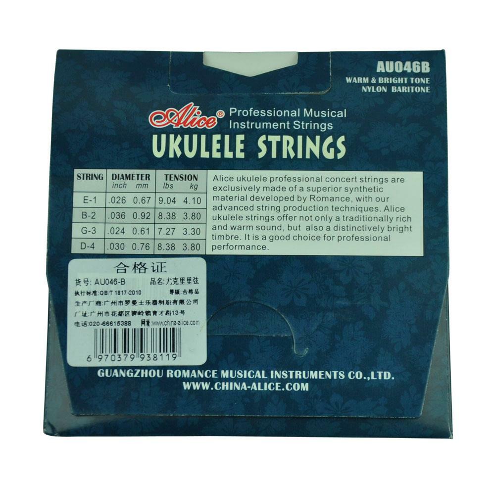 5Sets Alice Baritone Ukulele Strings Modified Nylon EBGD Silver-Plated AU046B