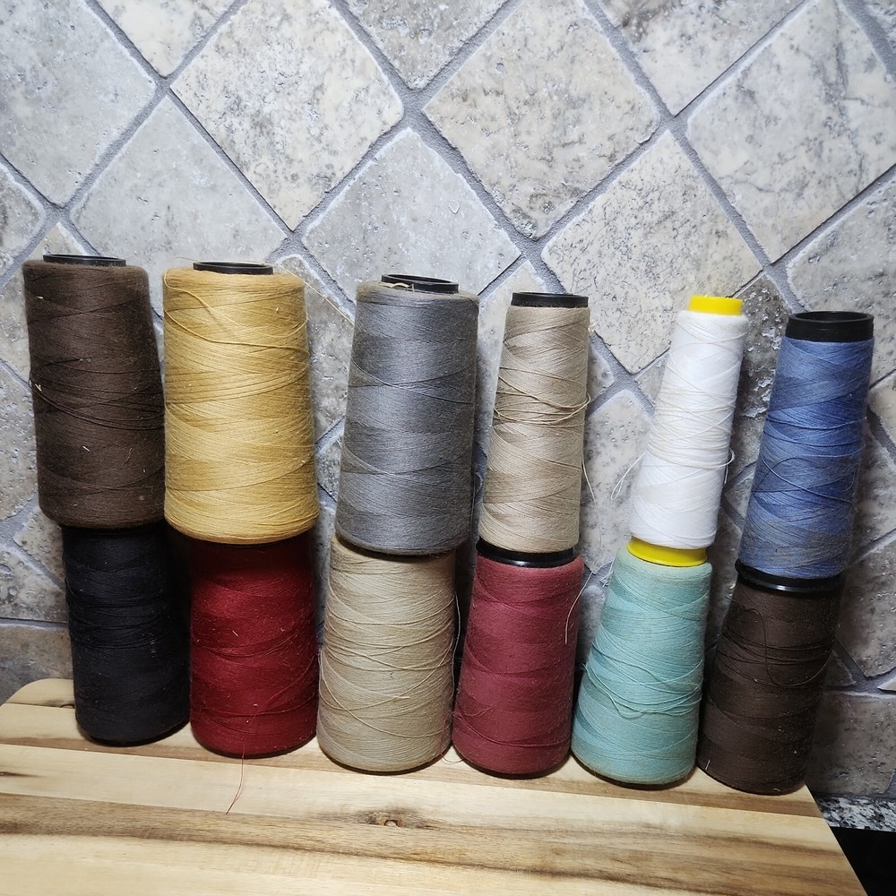 12 Pcs Assorted Thread Spools of 3-PLY Sewing Polyester for Hand & Machine work