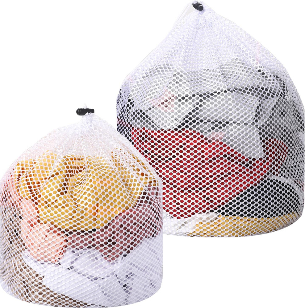 2 Pack Laundry Mesh Bags Drawstring Washing Machine Bag for Clothes & Delicates