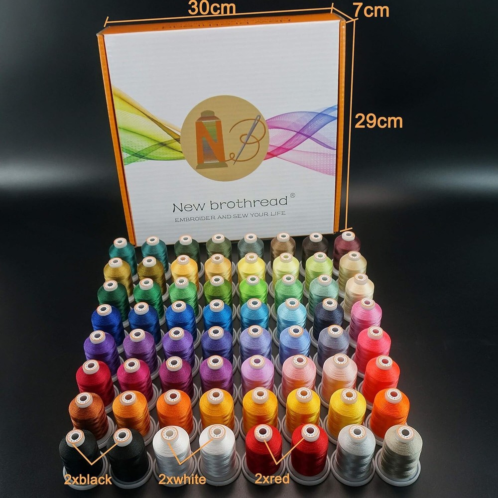 64 Spools 1000M Polyester Embroidery Thread Kit for Professionals & Beginners