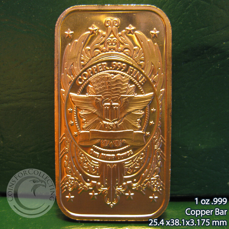 "Saint Gaudens" 1 oz .999 Copper Bar