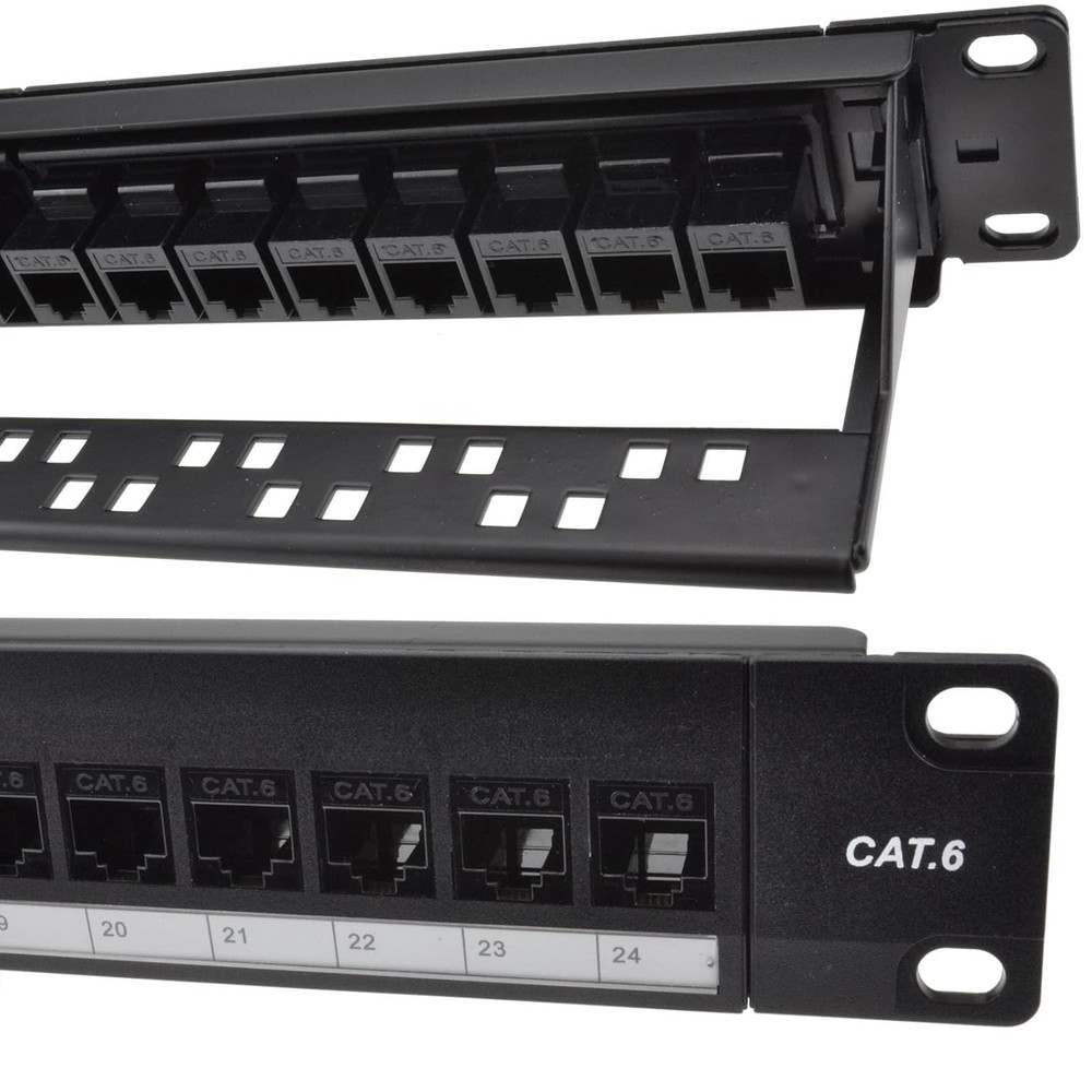 Cat6A 48-Port UTP Patch Panel with Loaded Modular Network Patch Panel