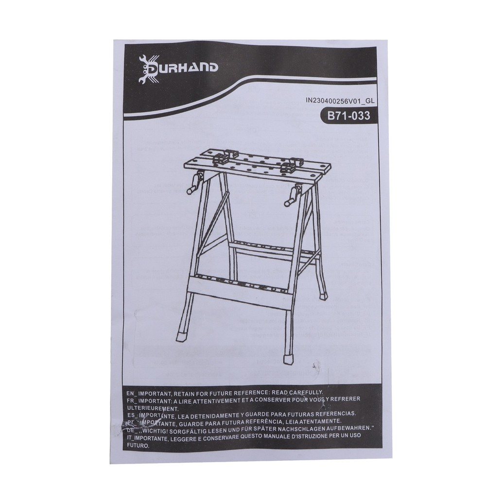 220lbs Portable Foldable Multi-Purpose Workbench w/ Measuring Ruler & Protractor