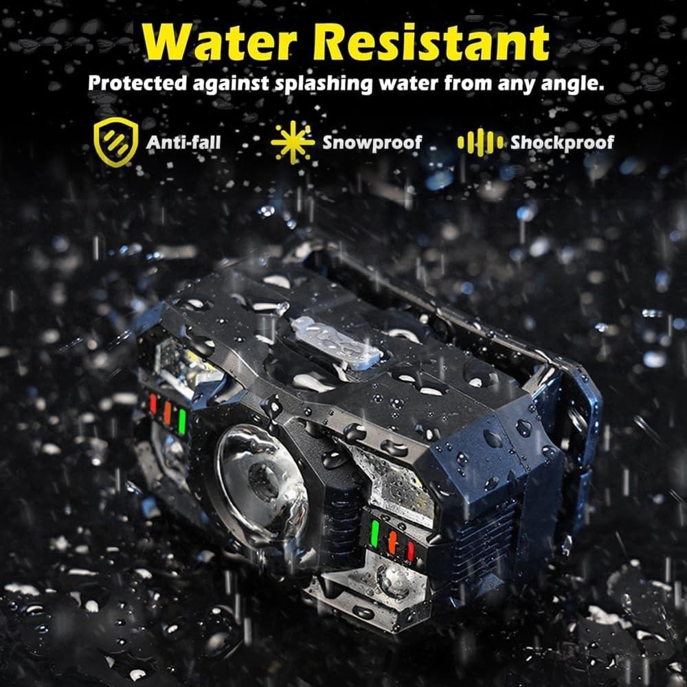 2X Strong LED Headlamp Flashlight USB Rechargeable Wave Sensor Head Torch Light