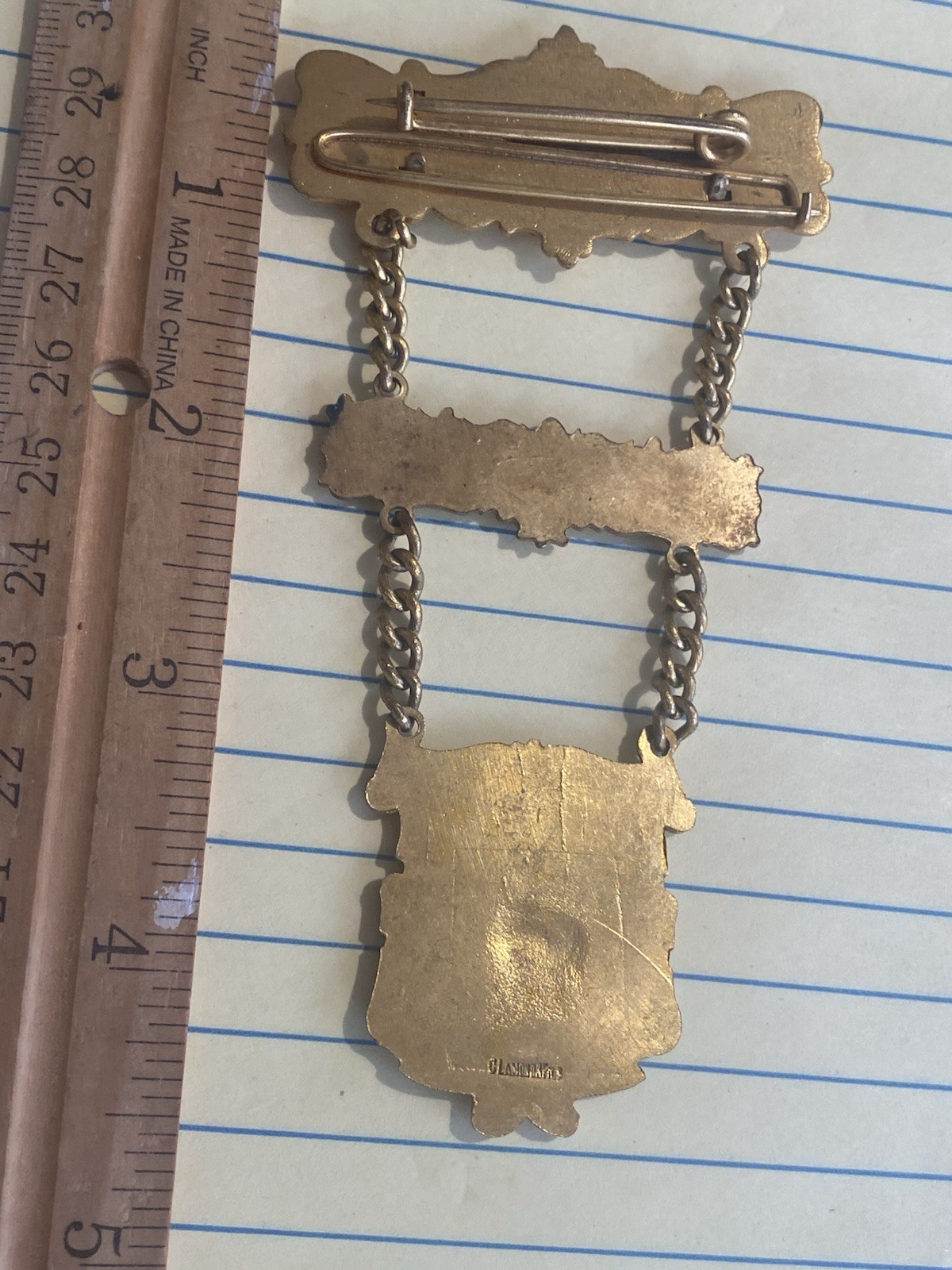 Vintage Societe Des Artisans "PRESIDENT" Badge Fraternal Org? France