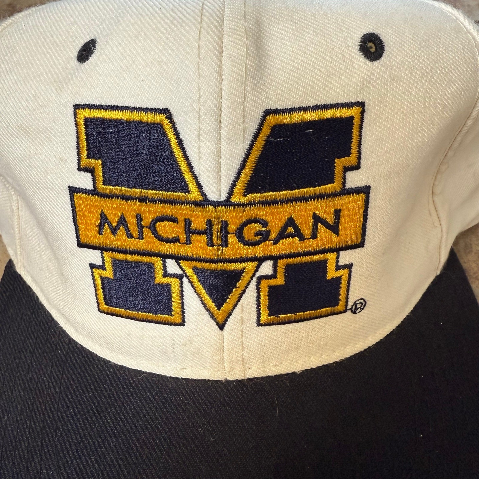 Vintage New Era University Of Michigan Wolverines Snapback Baseball Hat Cap