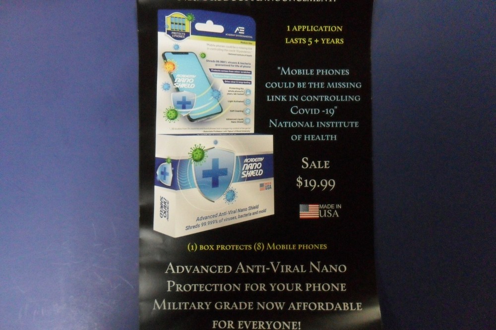Anti-Viral Nano Shield Continually Self-Cleaning With One Time Application