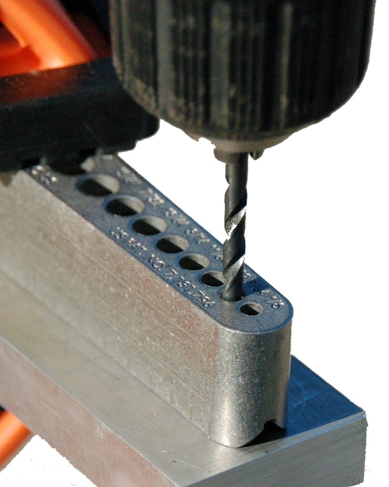 DRILL BIT GUIDE - Hardware tool, portable drill press for garage shops, toolbox