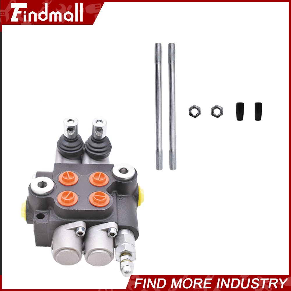 Findmall 2 Spool Hydraulic Control Valve Double Acting 13 GPM +Conversion Plug