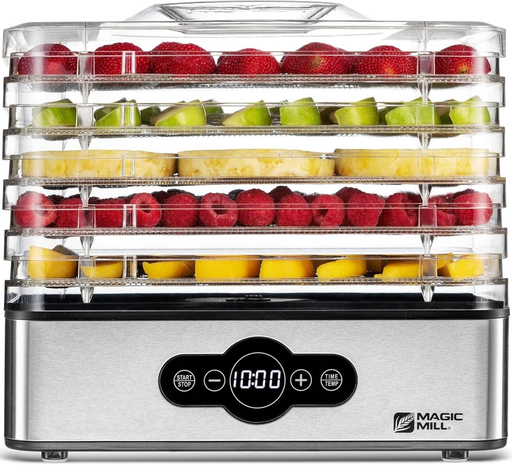5 Stackable Trays Electric Food Dehydrator Machine 48H Digital Adjustable Timer
