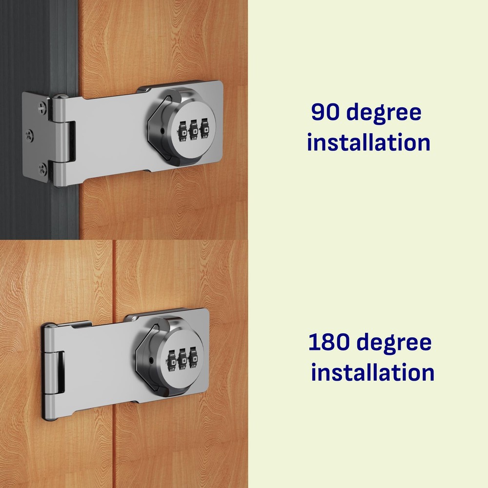 Keyless Combination Lock 3-Digit Combination Lock for Doors & Drawers Twist K...