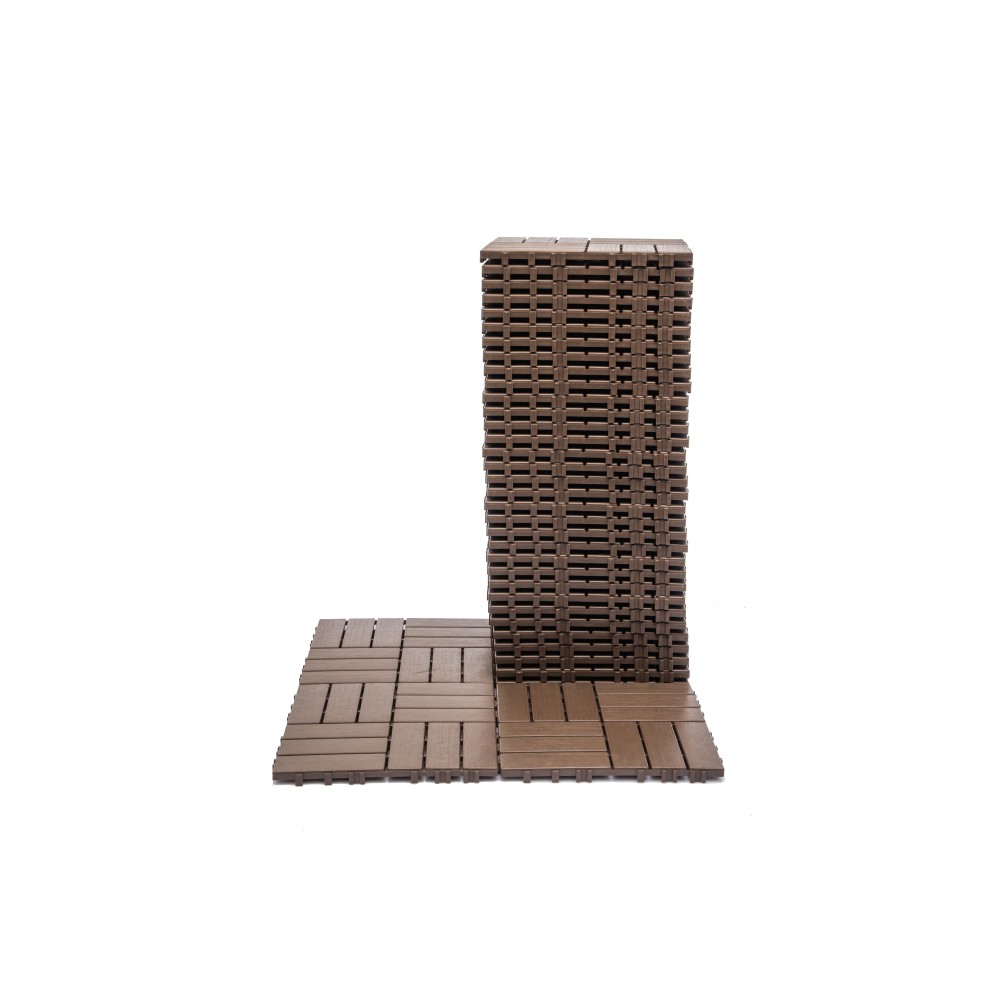 68 Pack 11.42"x11.42" Plastic Interlocking Deck Tiles Flooring Pool Poolside