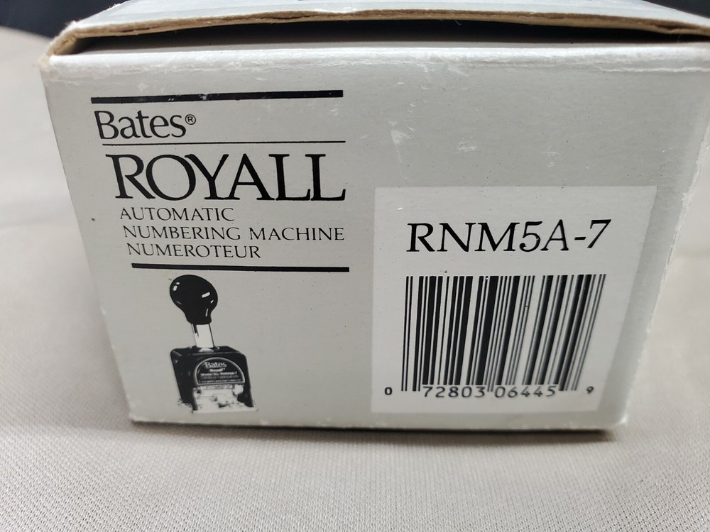 Bates Royall Automatic Numbering Machine Model : RNM5A-7