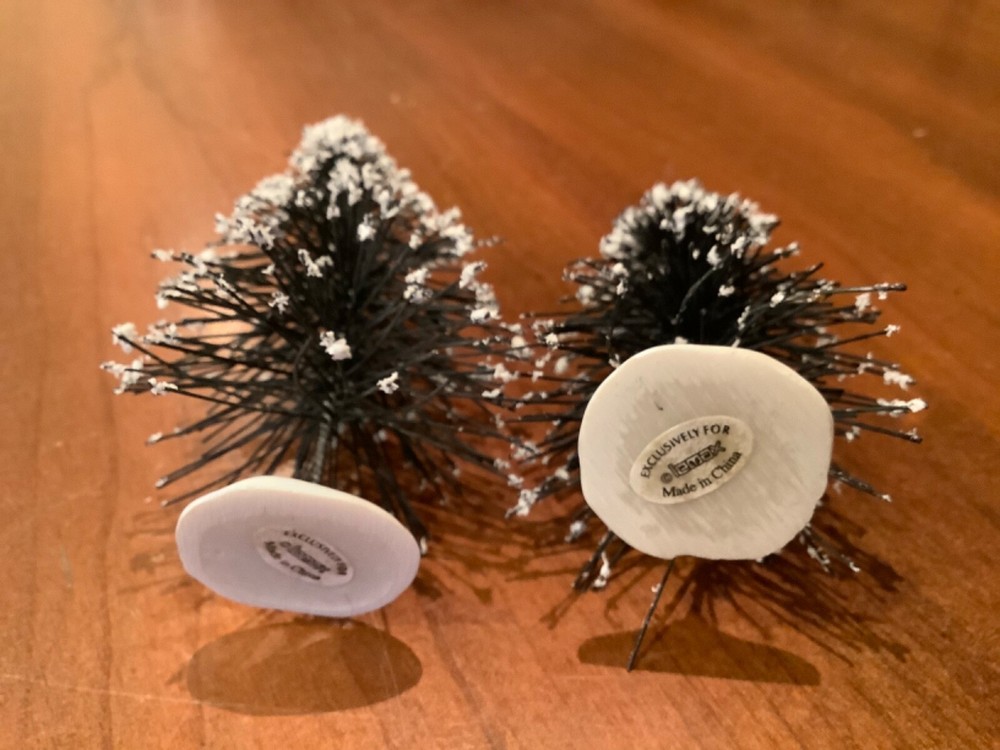 Lemax 2 Mini Christmas Tree Small Pine Tree Table Xmas Decor 3-4”