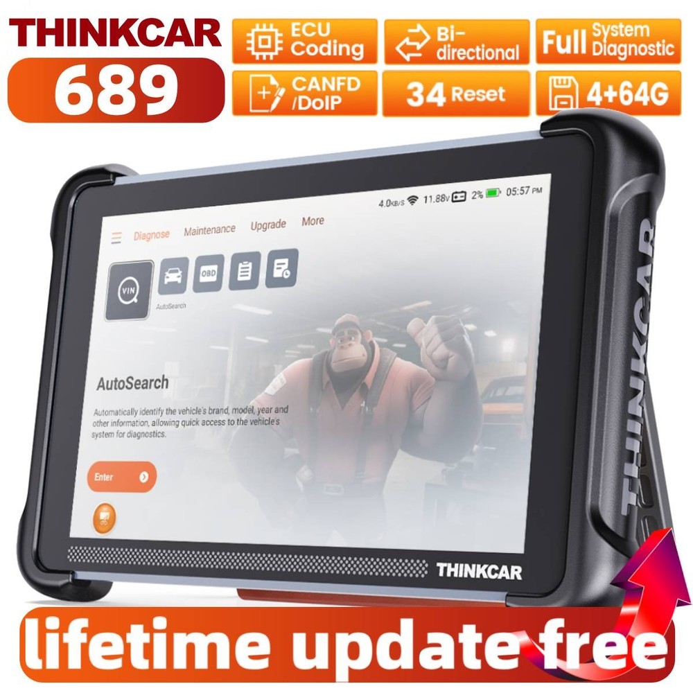 Thinkcar 689 Full Systems Car Diagnostic Scanner Tool CANFD & DOIP Active Test