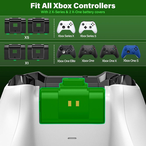 Rechargeable Controller Battery Pack for Xbox,2x4800mWh(2000mAh) Black