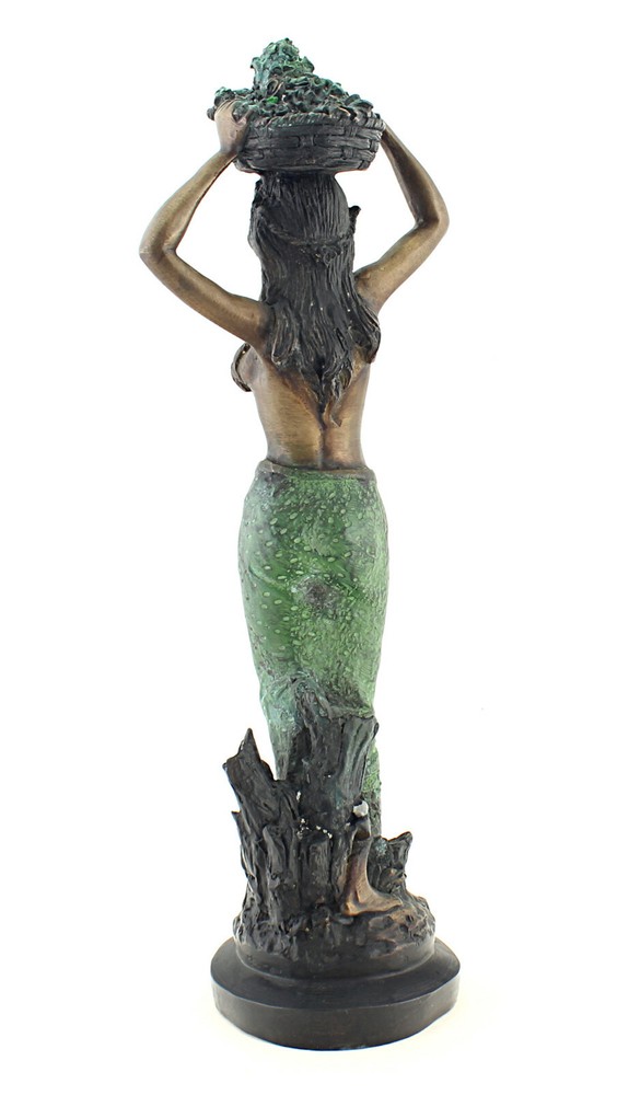 Solid Bronze Woman Figurine 16 Inch Tall