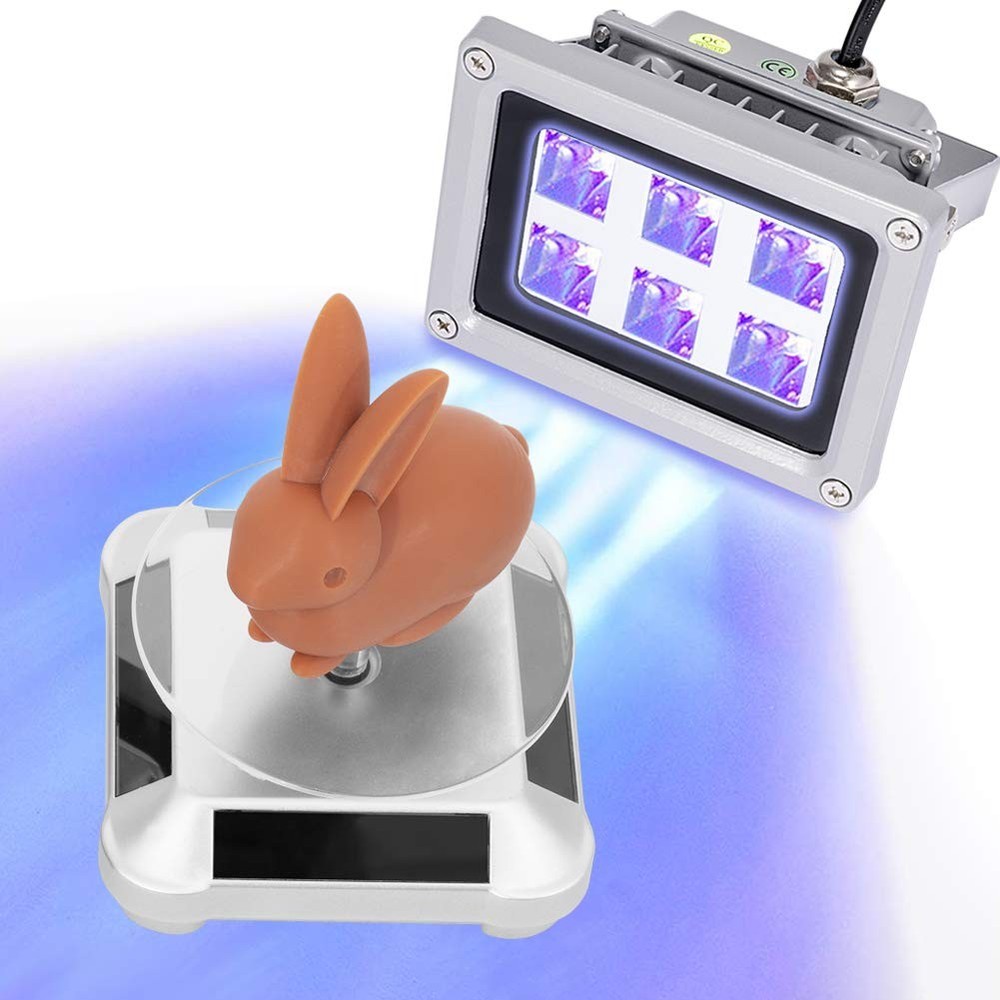3D Printer UV Resin Curing Light with Solar Turntable 360°Rotating Silver
