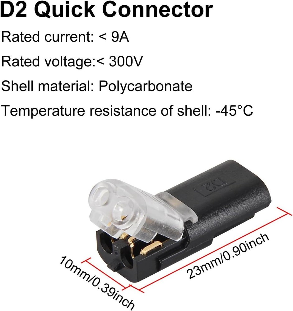 Reusable 2 Pin Low Voltage Wire Connectors - Fast and Safe Wiring Solution