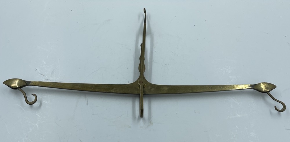 vintage brass hanging beam scale