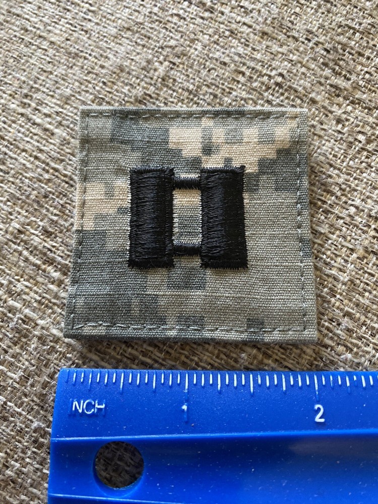 US Army Captain CPT O-3 Rank ACU Hook / Loop Pattern Military Patch INV6306