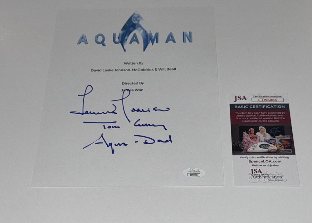 TEMUERA MORRISON SIGNED AQUAMAN FULL MOVE  TRANSCRIPT JSA COA