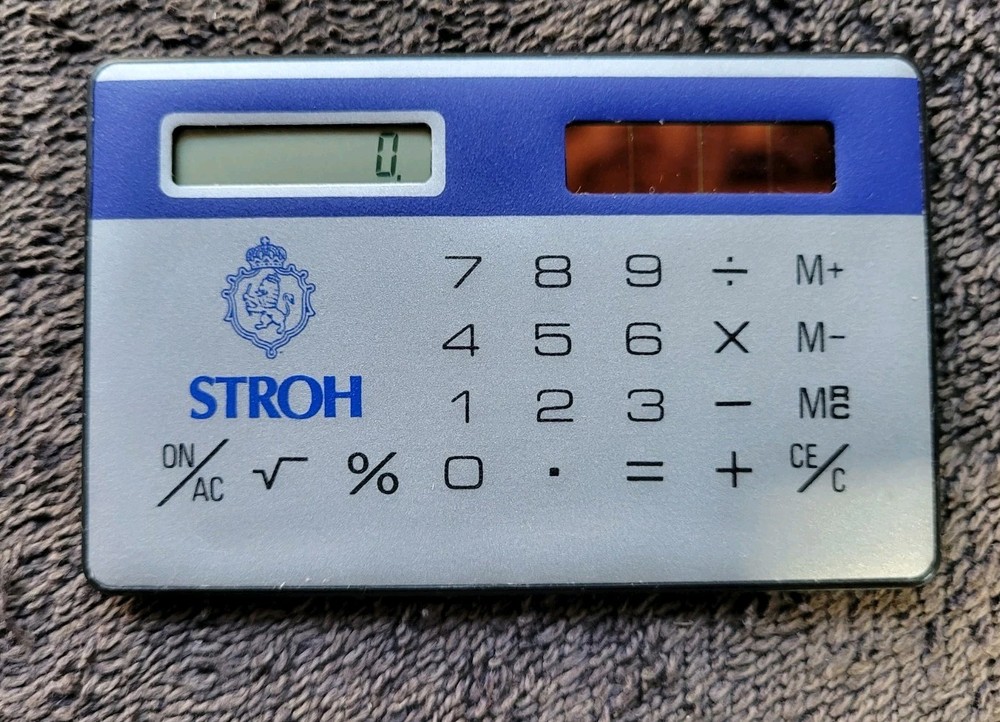 Stroh's Beer Hand Held Solar Calculator